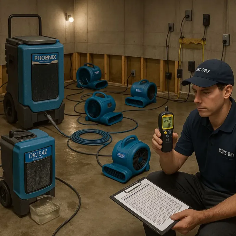 Structural Drying and Dehumidification process in Indianola, MS